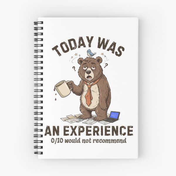 Item preview, Today Was An Experience Funny Bear Cartoon | Burnout Office Humor Retro Animal Design designed and sold by MotivaChic.