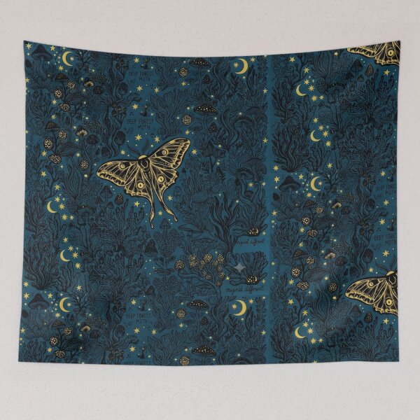Item preview, Golden Moth in the Magic Forest Night designed and sold by Purpleclomb.