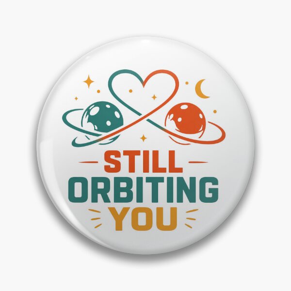 Item preview, Still Orbiting You | Minimal Space Love | Retro Planet Couple | Romantic Cosmic T-Shirt & Sticker designed and sold by Lovestickerco.