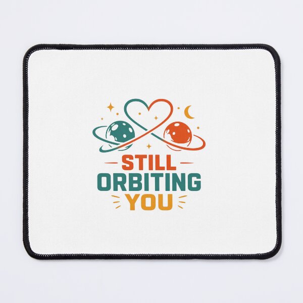 Item preview, Still Orbiting You | Minimal Space Love | Retro Planet Couple | Romantic Cosmic T-Shirt & Sticker designed and sold by Lovestickerco.