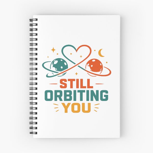 Item preview, Still Orbiting You | Minimal Space Love | Retro Planet Couple | Romantic Cosmic T-Shirt & Sticker designed and sold by Lovestickerco.