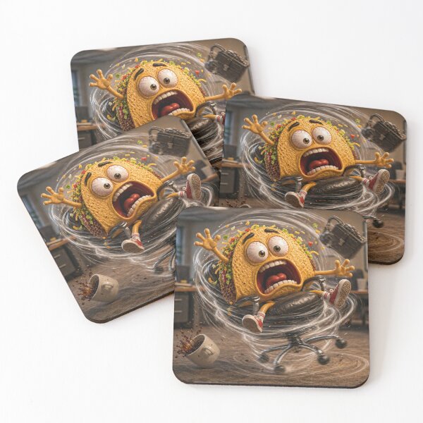 Item preview, Funny Taco Office Chair Spin Workplace Chaos Cartoon designed and sold by ComedyInkFactor.