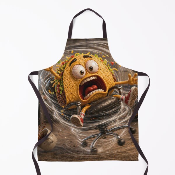 Item preview, Funny Taco Office Chair Spin Workplace Chaos Cartoon designed and sold by ComedyInkFactor.