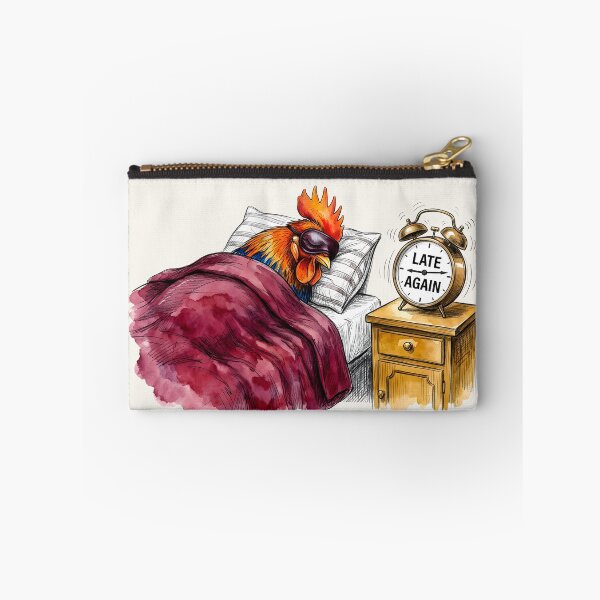 Item preview, Late Again - Funny Oversleeping Rooster Alarm Clock Art designed and sold by SoulPT.