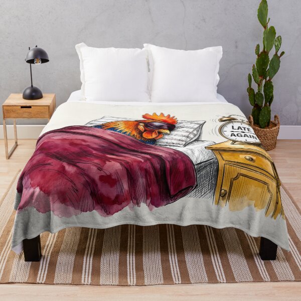 Item preview, Late Again - Funny Oversleeping Rooster Alarm Clock Art designed and sold by SoulPT.