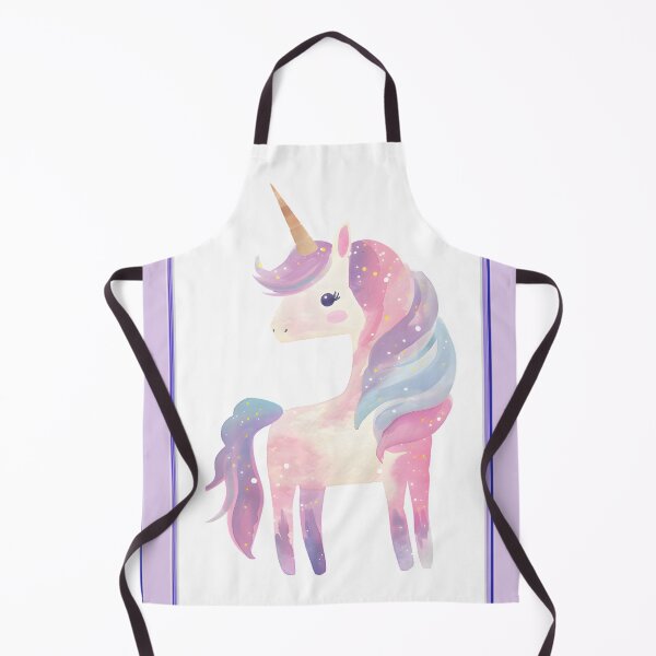 Item preview, Cute Unicorn in Soft Colours in Purple Frame designed and sold by TeeGeeTees.
