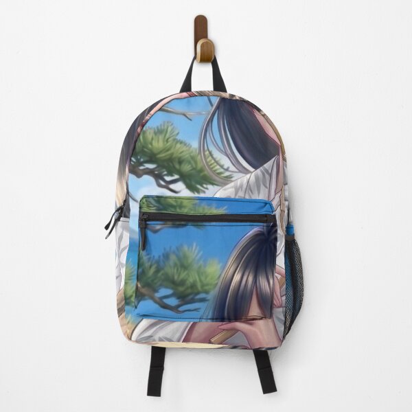 Item preview, A young girl wearing a kimono with traditional Japanese patterns and a fantastical Japanese beach scene. designed and sold by Aki-no-Mado Shop.