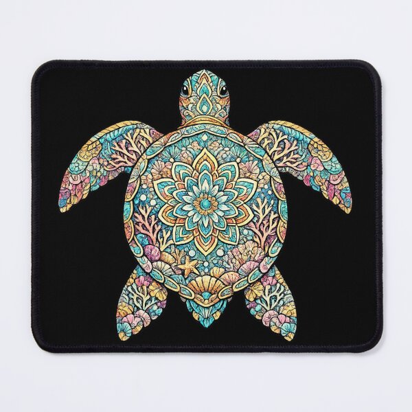 Item preview, Mandala Sea Turtle | Colorful Coral Reef Boho Ocean Art designed and sold by Dreamy fantasy design.