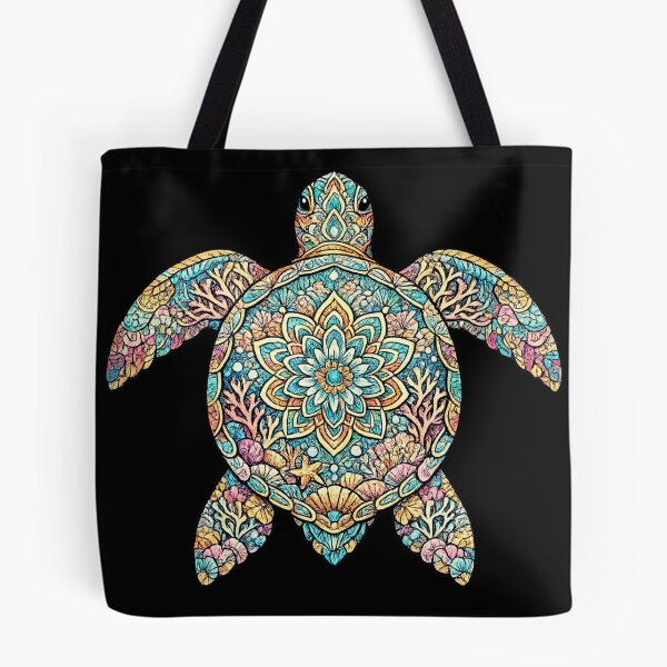 Item preview, Mandala Sea Turtle | Colorful Coral Reef Boho Ocean Art designed and sold by Dreamy fantasy design.