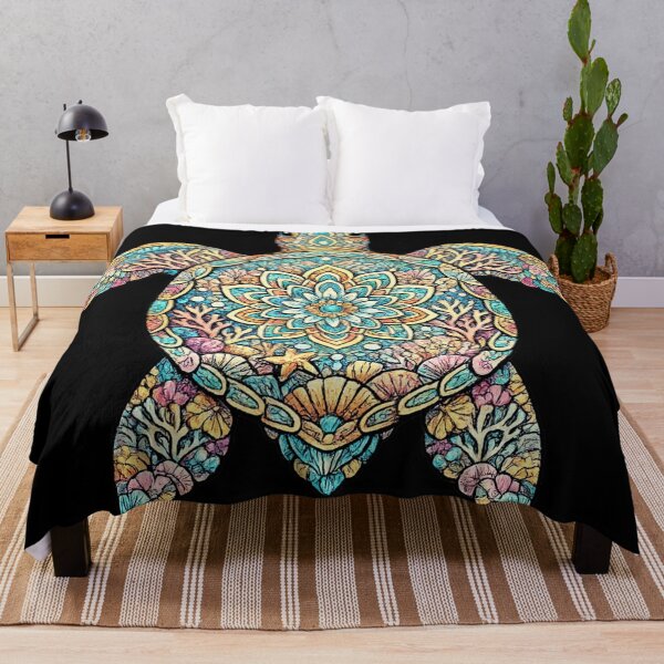 Item preview, Mandala Sea Turtle | Colorful Coral Reef Boho Ocean Art designed and sold by Dreamy fantasy design.