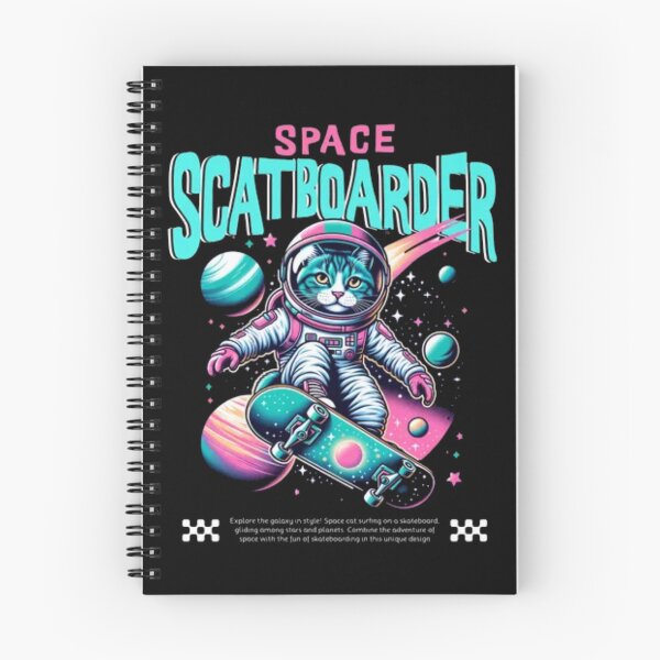 Item preview, Space Scatboarder - Retro Cosmic Astronaut Cat Skater designed and sold by GenZFashion000.