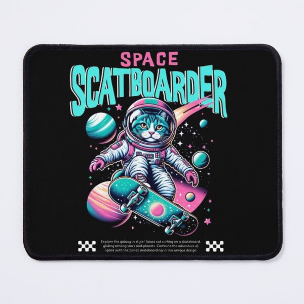 Item preview, Space Scatboarder - Retro Cosmic Astronaut Cat Skater designed and sold by GenZFashion000.