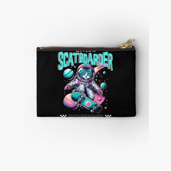 Item preview, Space Scatboarder - Retro Cosmic Astronaut Cat Skater designed and sold by GenZFashion000.