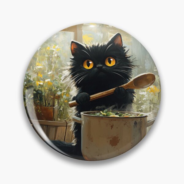 Item preview, Black Cat Soup Chef designed and sold by Erika Kaisersot.