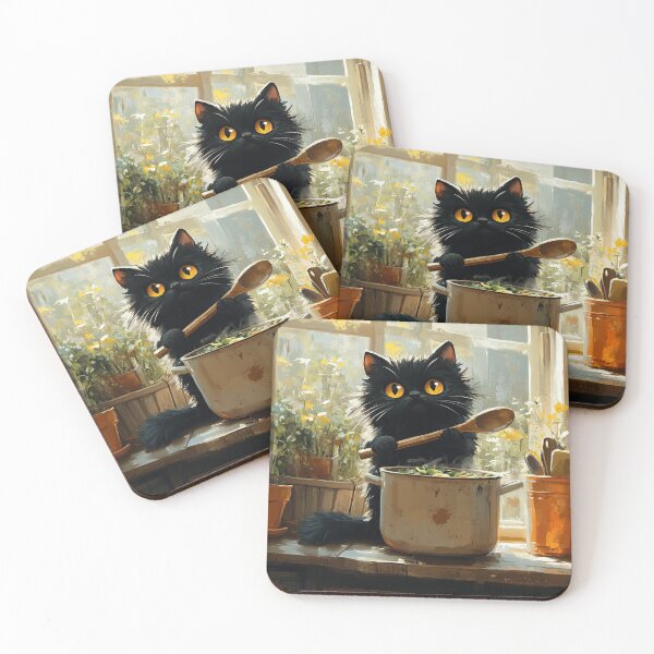 Item preview, Black Cat Soup Chef designed and sold by Erika Kaisersot.