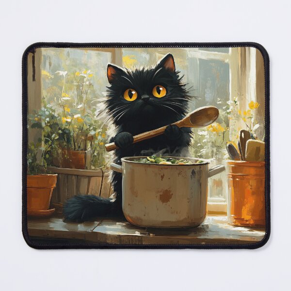 Item preview, Black Cat Soup Chef designed and sold by Erika Kaisersot.
