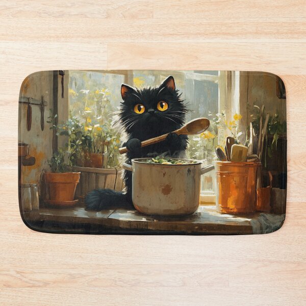 Item preview, Black Cat Soup Chef designed and sold by Erika Kaisersot.
