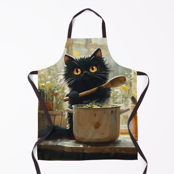 Item preview, Black Cat Soup Chef designed and sold by Erika Kaisersot.