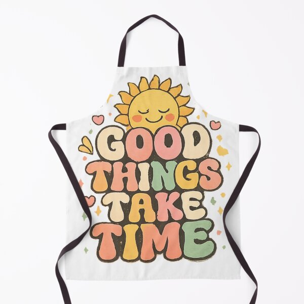 Item preview, "Good Things Take Time" Retro Groovy Sun Positive Quote Sticker & Art designed and sold by CosmoMerchStore.
