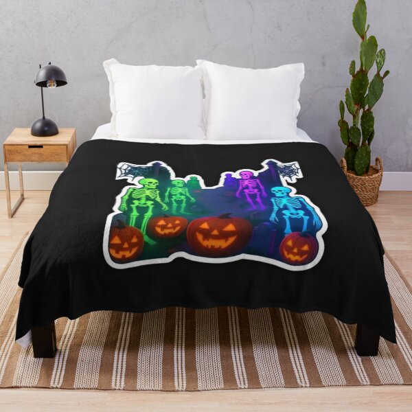 Item preview, Neon Halloween Skeleton Graveyard - Spooky Glowing Night designed and sold by alalame.