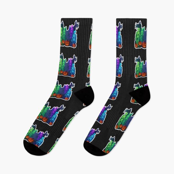 Item preview, Neon Halloween Skeleton Graveyard - Spooky Glowing Night designed and sold by alalame.