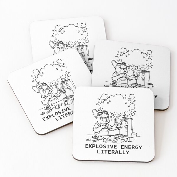 Item preview, Explosive Energy Literally Funny French Bulldog Coffee designed and sold by The Bold Line Studio.
