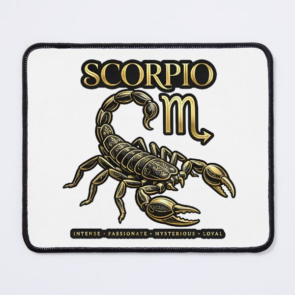 Item preview, Scorpio Intense Passionate Mysterious Loyal Gold Zodiac Art designed and sold by Zodiac Celestial Art.