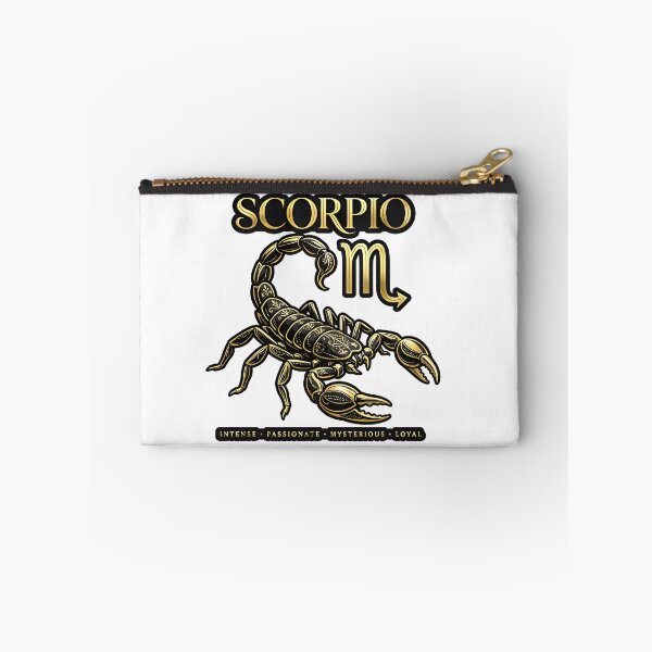 Item preview, Scorpio Intense Passionate Mysterious Loyal Gold Zodiac Art designed and sold by Zodiac Celestial Art.