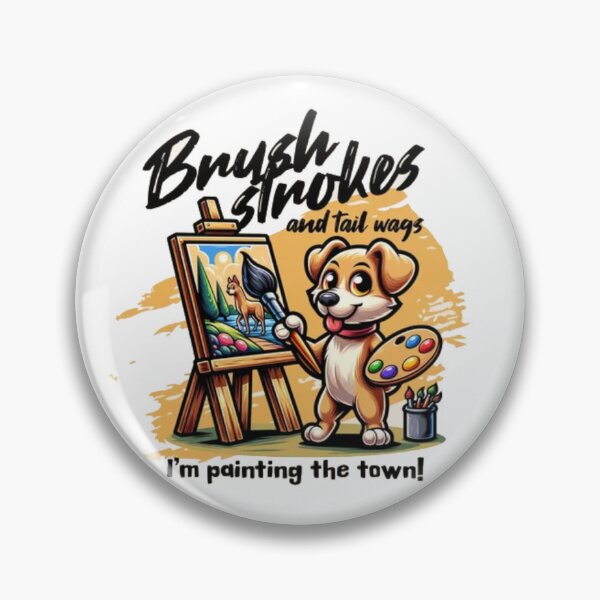 Item preview, Brush Strokes and Tail Wags - Cute Artist Dog Painting designed and sold by GenZFashion000.