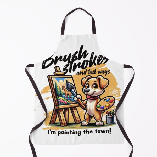 Item preview, Brush Strokes and Tail Wags - Cute Artist Dog Painting designed and sold by GenZFashion000.