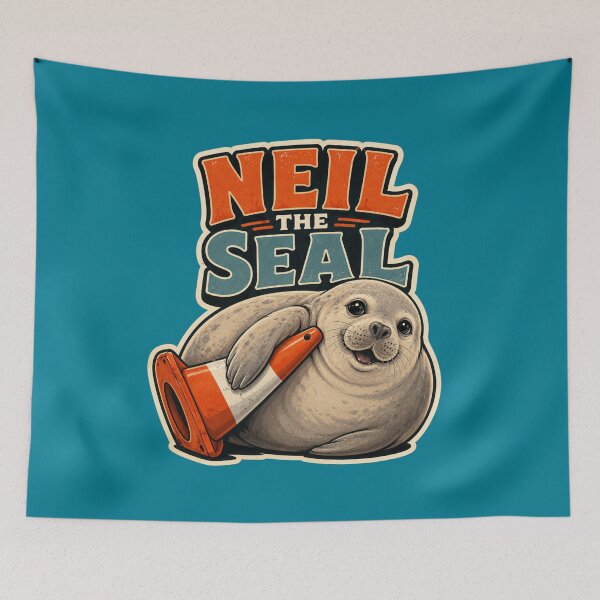 Item preview, Neil the Seal Vintage Funny Seal Sticker designed and sold by Lunaria Arts.