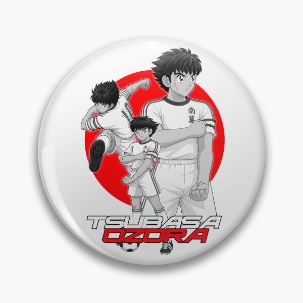 Artikelvorschau, Schwarz-weiße Vektorgrafik von Tsubasa Ozora aus Captain Tsubasa Soccer (Anime-Stil) entworfen und verkauft von sabartgunpla.