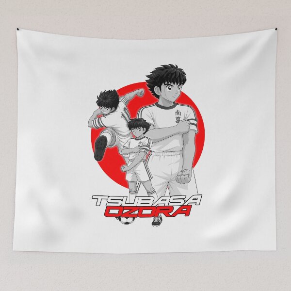 Item preview, black white Tsubasa Ozora from Captain Tsubasa Soccer vector Anime Artwork  designed and sold by sabartgunpla.