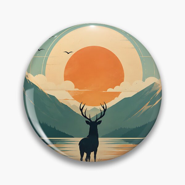 Item preview, Serene Alpine Stag Sunset Landscape  designed and sold by Jaideep Walia.