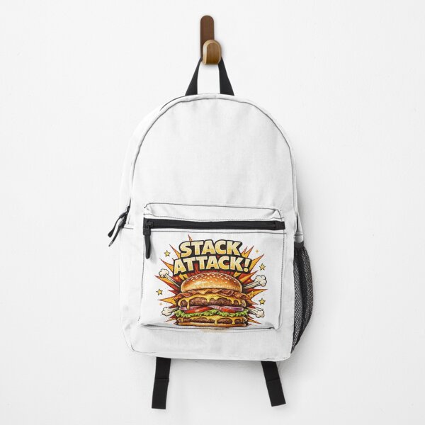 Item preview, Stack Attack: Comic Book Burger Double Patty Bold Typography Art designed and sold by irfanshikh.