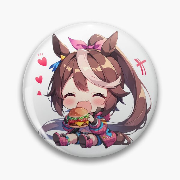 Item preview, Tokai Teio Uma Musume Pretty Derby Chibi Kawaii Burger Joyful Anime Girl Energy designed and sold by earlobejerk.