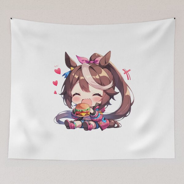 Item preview, Tokai Teio Uma Musume Pretty Derby Chibi Kawaii Burger Joyful Anime Girl Energy designed and sold by earlobejerk.