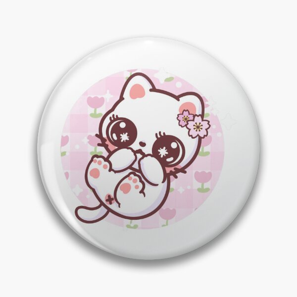 Item preview, Cute White Neko Kawaii Cat Cherry Blossom designed and sold by Cutenekocat.