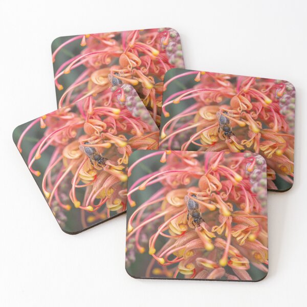 Item preview, Grevillea Blossom Macro Photography – Fine Art Canvas Print designed and sold by MinzMarchStudio.