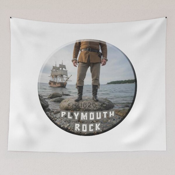 Item preview, Plymouth Rock 1620 - Pilgrim & Mayflower designed and sold by SouthShorePics.