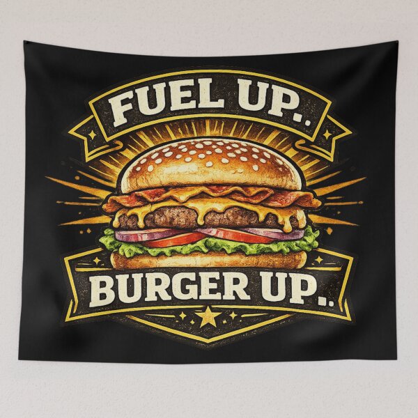 Item preview, Fuel Up Burger Up: Motivational Badge Energy Cheeseburger Design designed and sold by irfanshikh.
