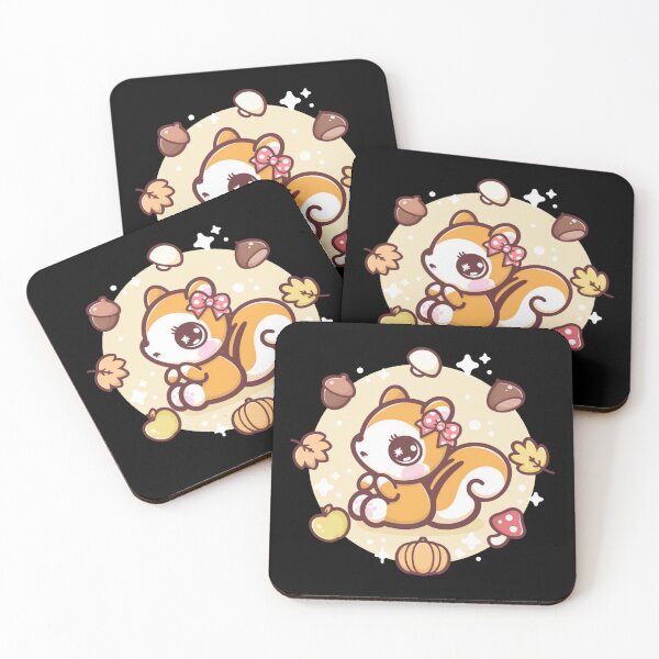 Item preview, Cute Risu Kawaii Squirrel Autumn Leaves designed and sold by Cutenekocat.