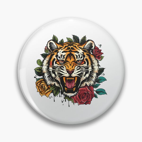 Item preview, Retro Tiger Tattoo Rose Vintage Graphic designed and sold by DayLogArt.