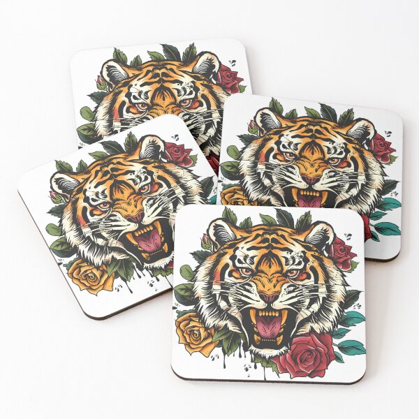 Item preview, Retro Tiger Tattoo Rose Vintage Graphic designed and sold by DayLogArt.