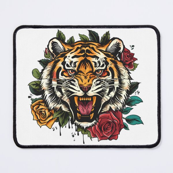 Item preview, Retro Tiger Tattoo Rose Vintage Graphic designed and sold by DayLogArt.
