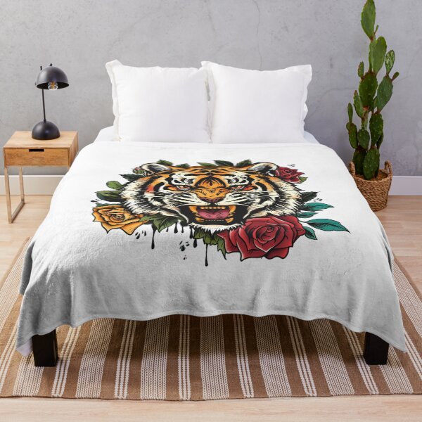 Item preview, Retro Tiger Tattoo Rose Vintage Graphic designed and sold by DayLogArt.