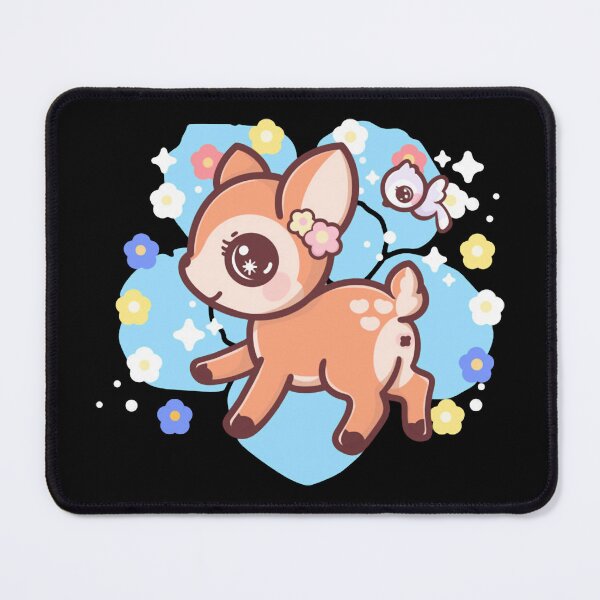 Item preview, Cute Deer Kawaii Fawn Blue Flowers Magical Design designed and sold by Cutenekocat.