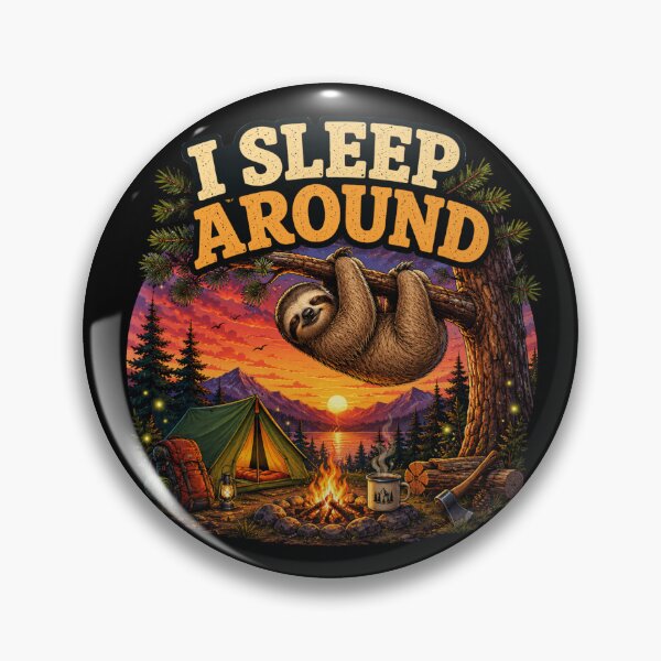 Item preview, I Sleep Around Funny Sloth Camping Sunset Design designed and sold by Don't Crack Art.