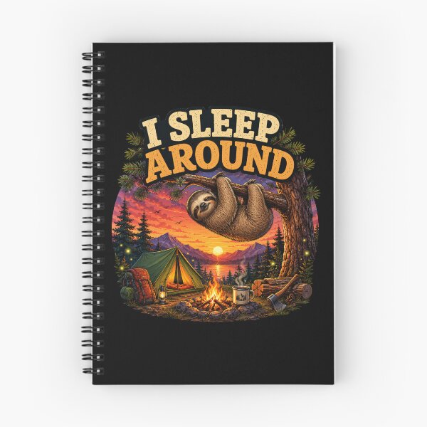 Item preview, I Sleep Around Funny Sloth Camping Sunset Design designed and sold by Don't Crack Art.