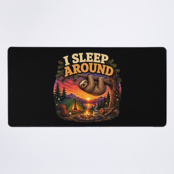 Item preview, I Sleep Around Funny Sloth Camping Sunset Design designed and sold by Don't Crack Art.